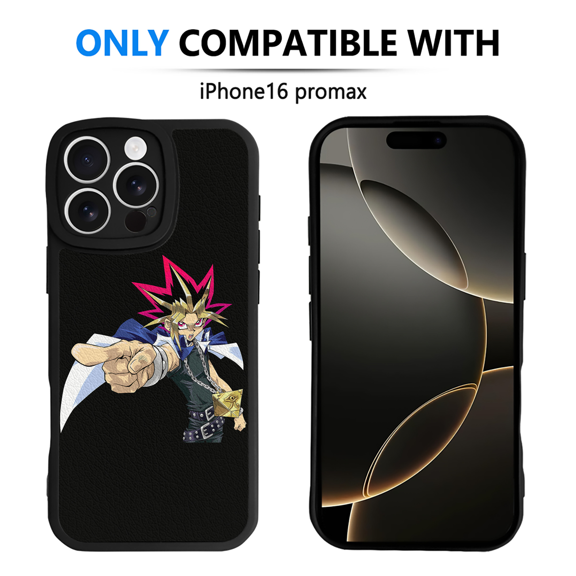 （画像用） 遊☆戯☆王 Yu-Gi-Oh! 【iPhone 16シリーズ対応】シリコンスマホケース（レザー調） 材質：シリコン